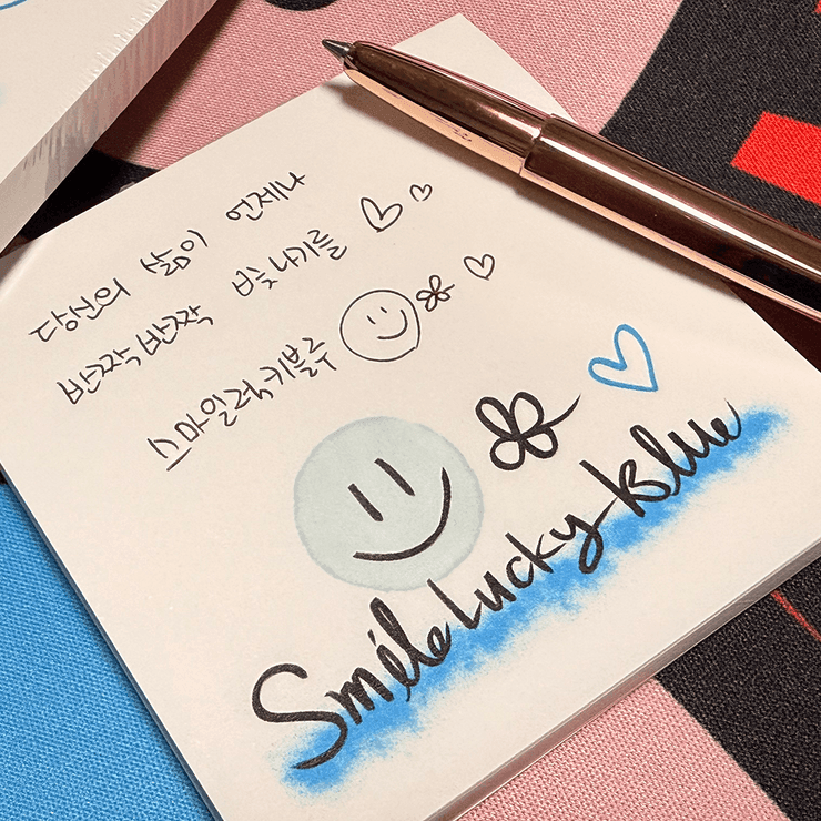 スマイリーラッキーブルーメモ SMILE LUCKY BLUE MEMO スマイルラッキーブルーメモ (Non-sticky)