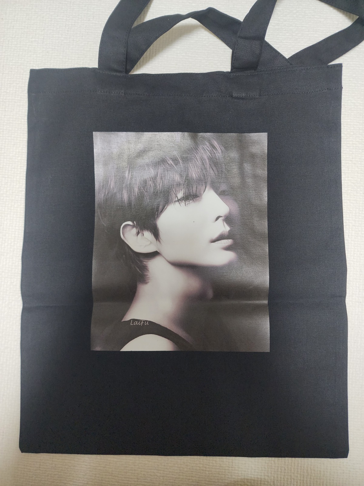 ★BLACKPURPLE☆Mini Canvas Printed Eco Bag MUSINSA | BLACK PURPLE Mini Canvas Printed Eco Bag_BLACK