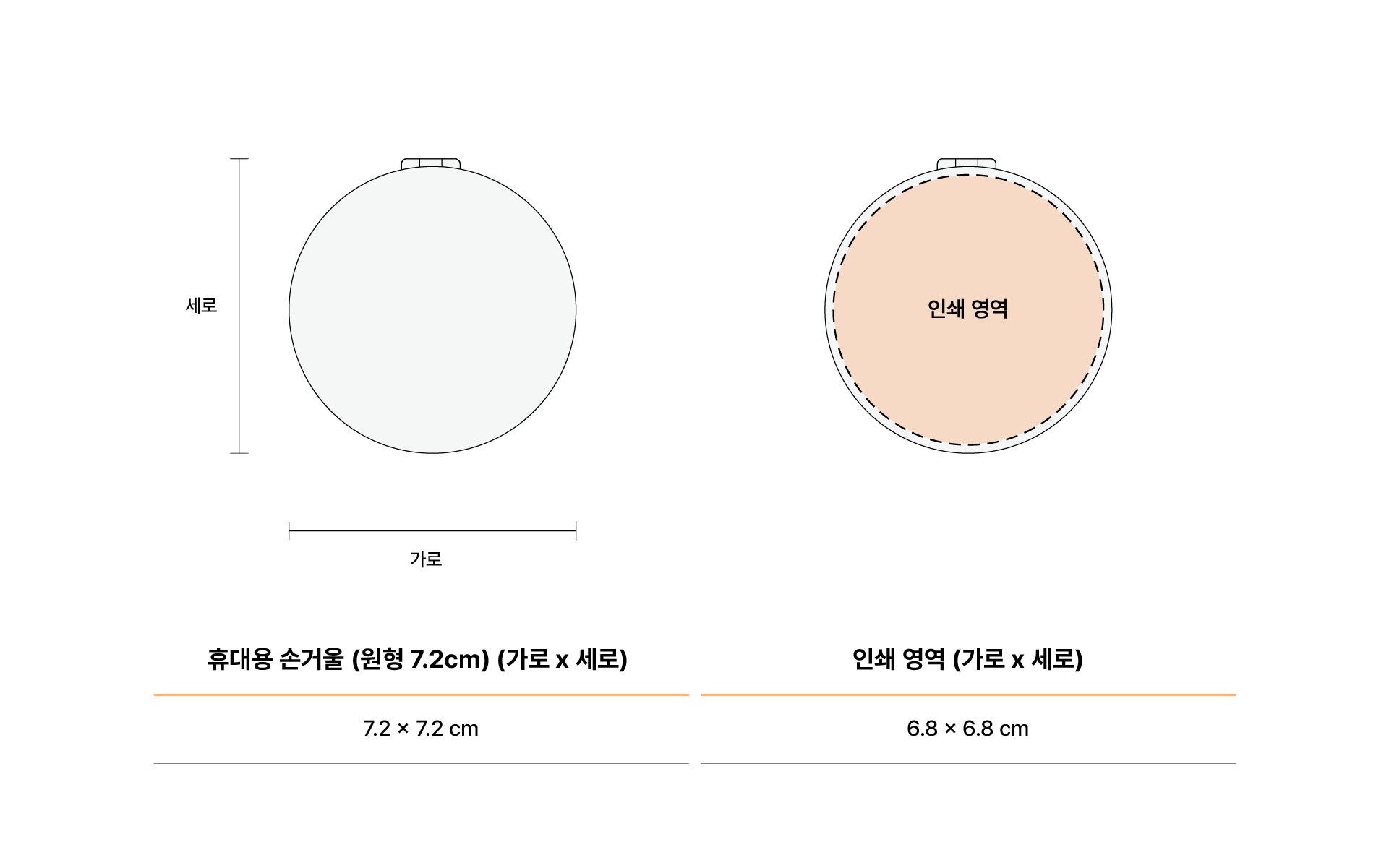 휴대용 손거울 (원형 7.2cm)-한 손에 들어오는 컴팩트한 크기의 원형 손거울입니다. 콤팩트한 7.2cm 원형 손거울. 고급스러운 가죽 질감과 2면 배율 구조, 커스텀 제작 인쇄 가능! 웰컴키트·브랜드 굿즈·개인 소장용으로 인기. 커스텀 제작 상품, 마플