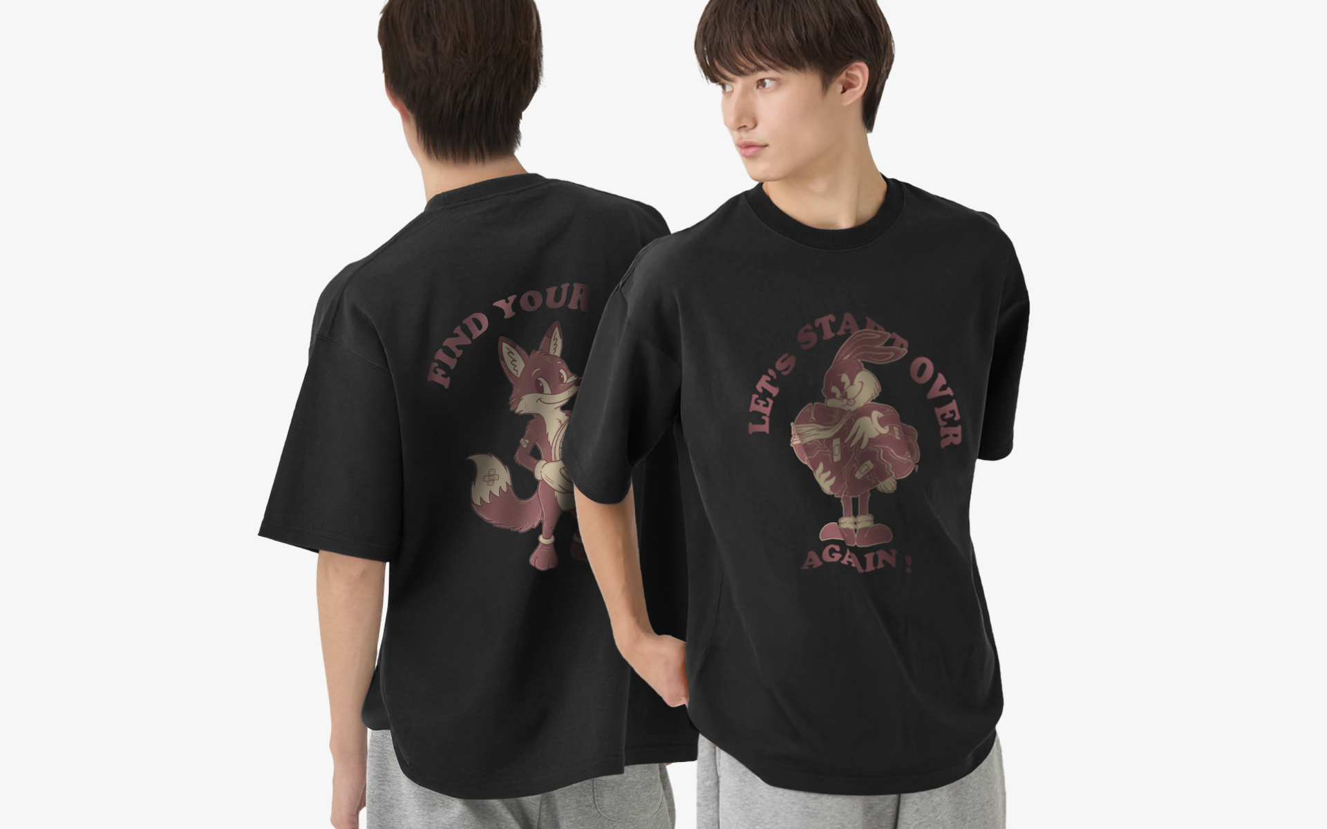 두툼한 소재에 섬세한 더블 스티치 마플 커스텀 제작 4411-01 헤비웨이트 오버핏 티셔츠