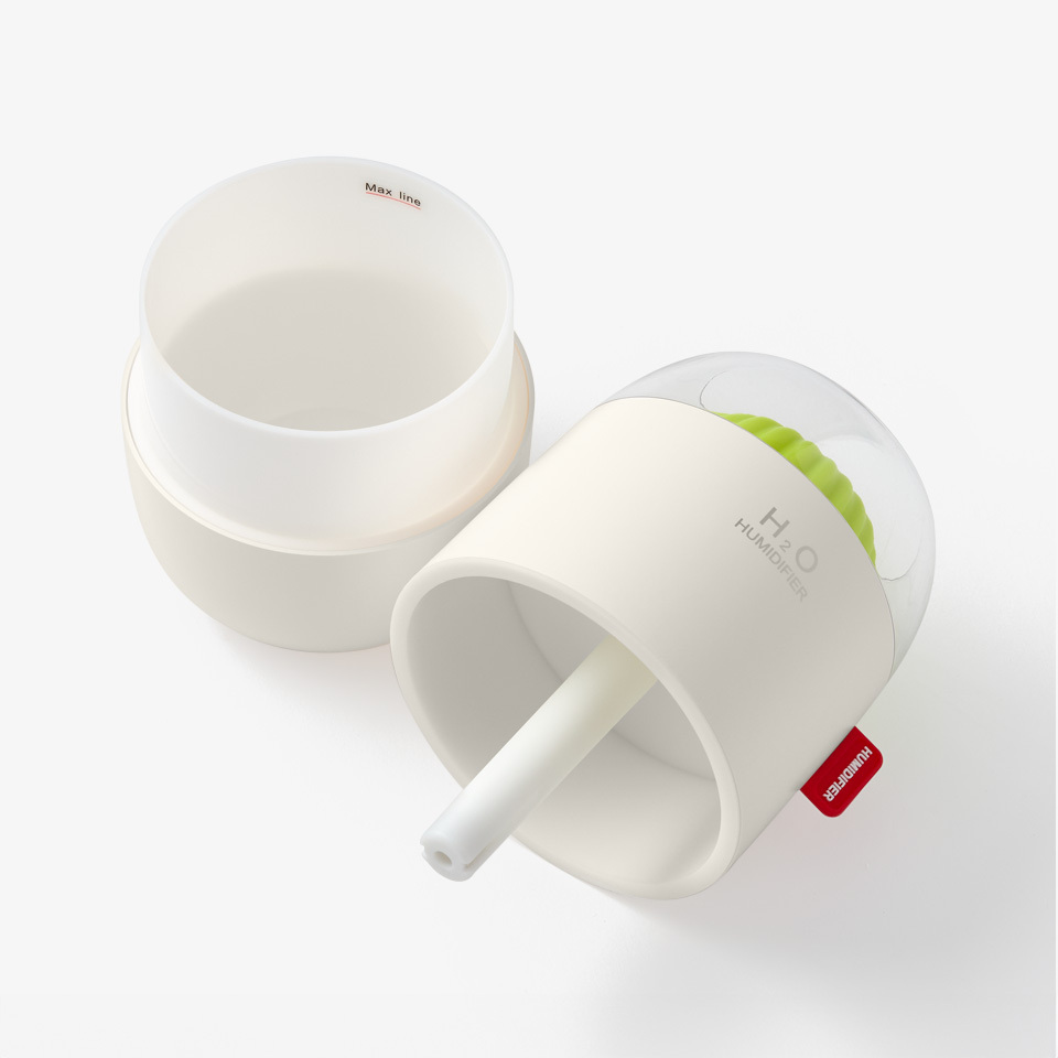 커스텀 가습기 제작 넓은 주입구로 세척이 간편하고 위생적인 원통형 디자인 가습기