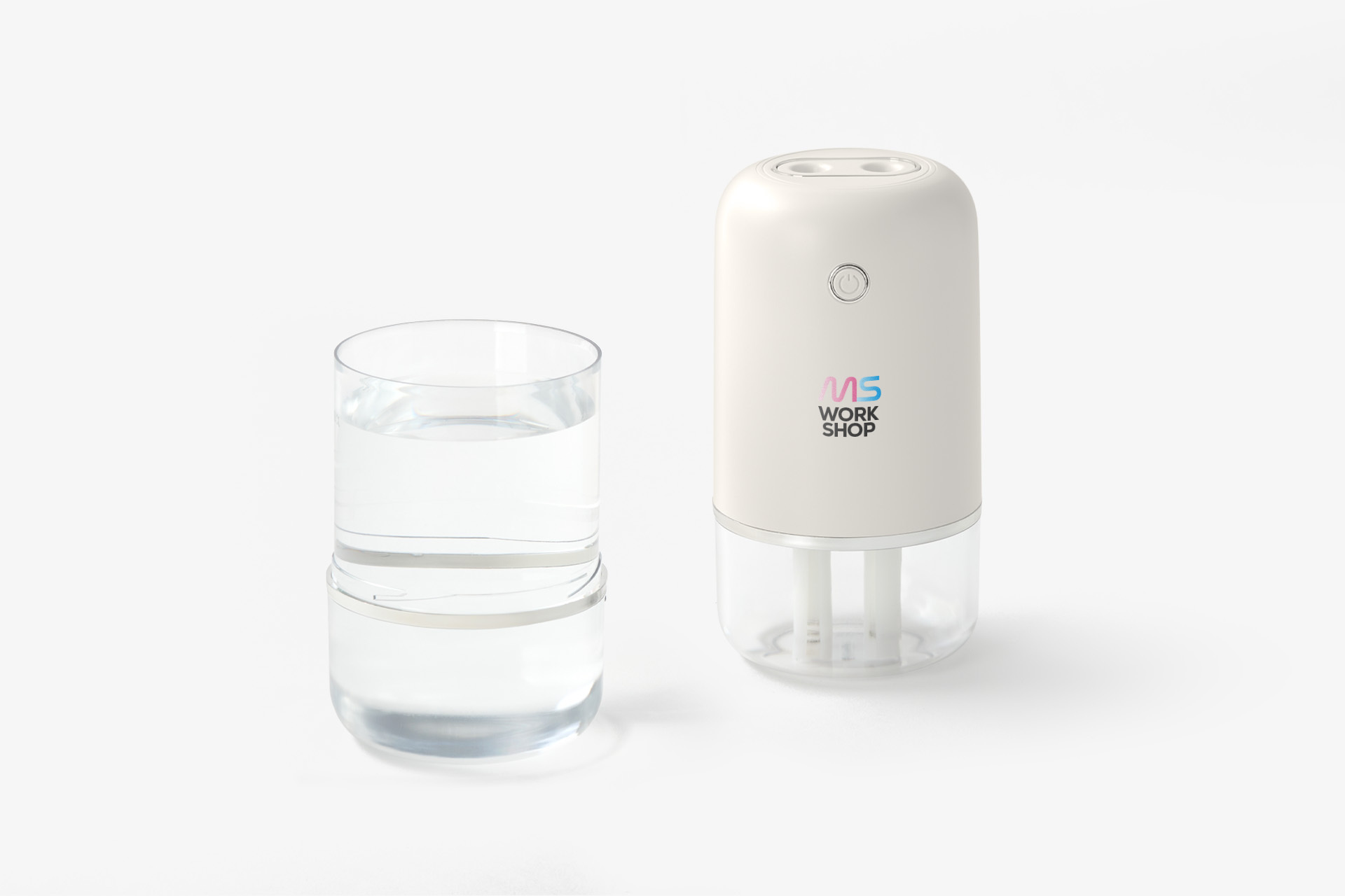 듀얼플로우 무드등 무선 가습기 커스텀 제작 480ml 대용량과 듀얼 교차 간격 분사 기능 무선 사용과 7컬러 무드등 지원