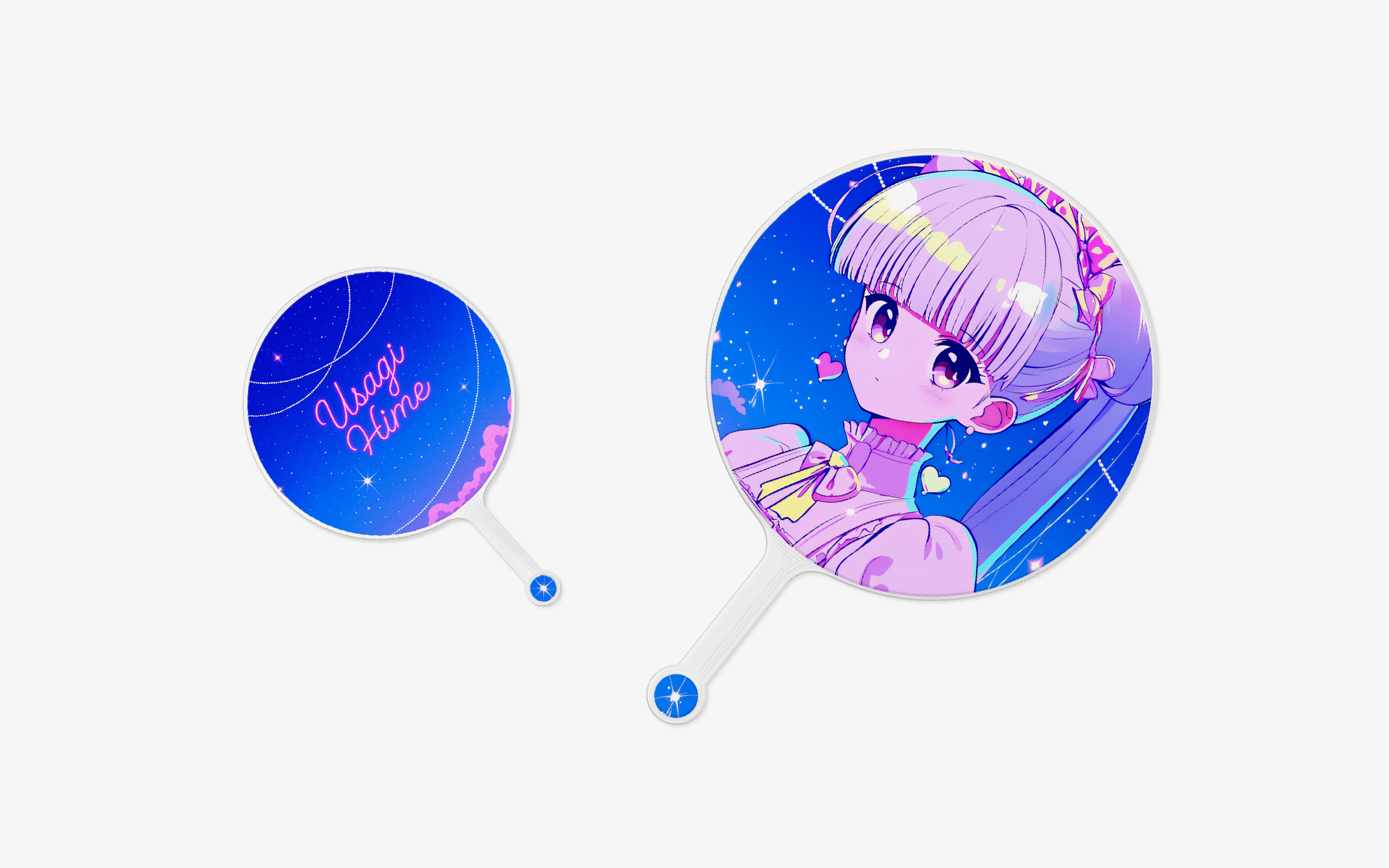 커스텀 제작 이미지 피켓, 존재감 있는 대형 사이즈와 휴대가 편한 기본 사이즈 중 선택할 수 있는 응원 부채