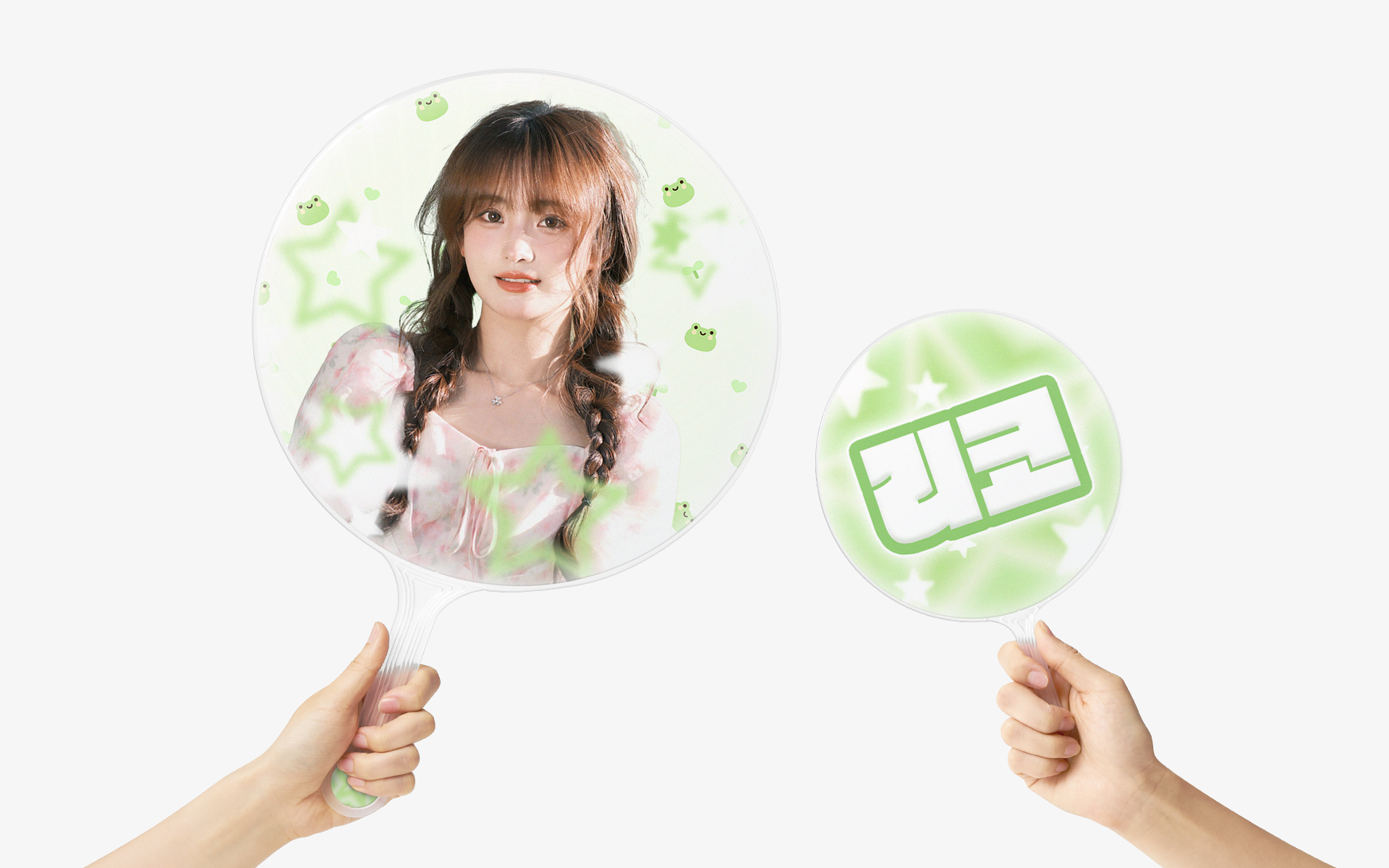 커스텀 제작 이미지 피켓! 휴대성 좋은 사이즈의 응원용 부채, 경기장이나 공연장에서 시선을 사로잡는 아이템