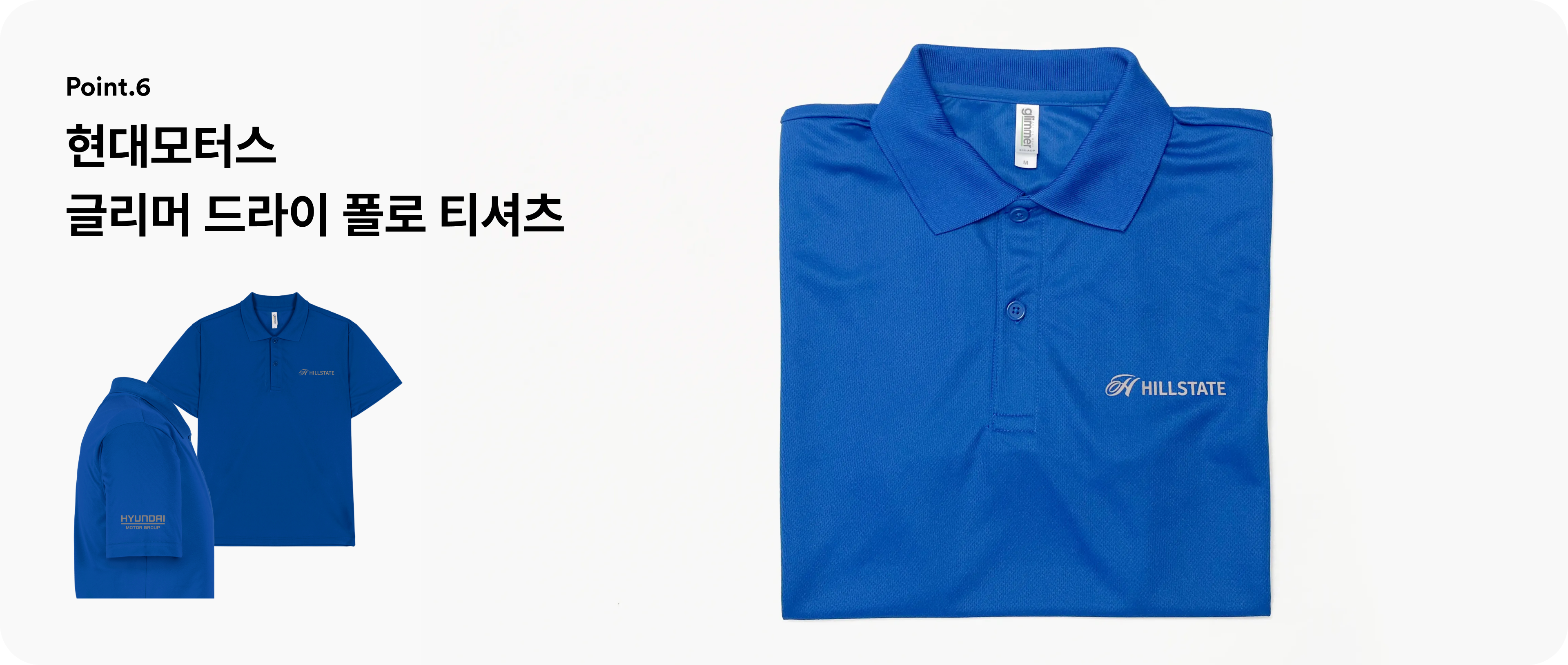 국내 대기업 현대모터스의 폴로 티셔츠 굿즈 제작 사례