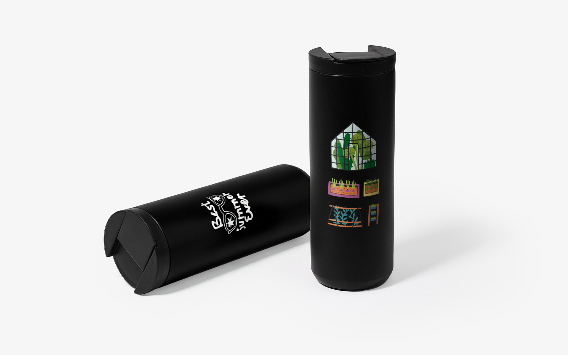 넓은 면적에 인쇄가 가능해 브랜드 아이덴티티를 가득 담을 수 있는 마플 커스텀 제작 슬림 스텐 텀블러