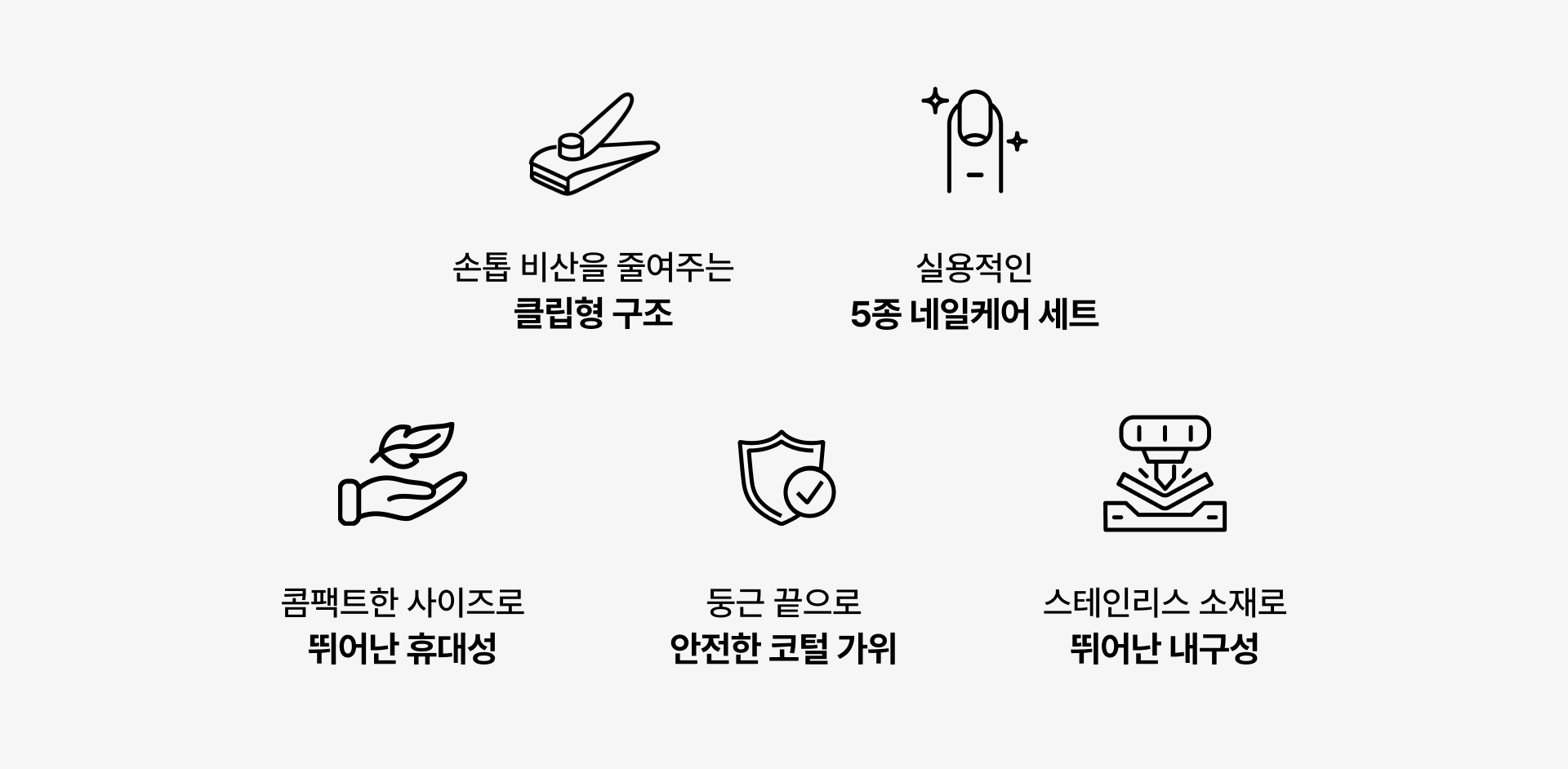손톱과 미용을 위한 필수 도구들을 하나에 담은 실용적인 판촉물  손톱깎이 6종 세트