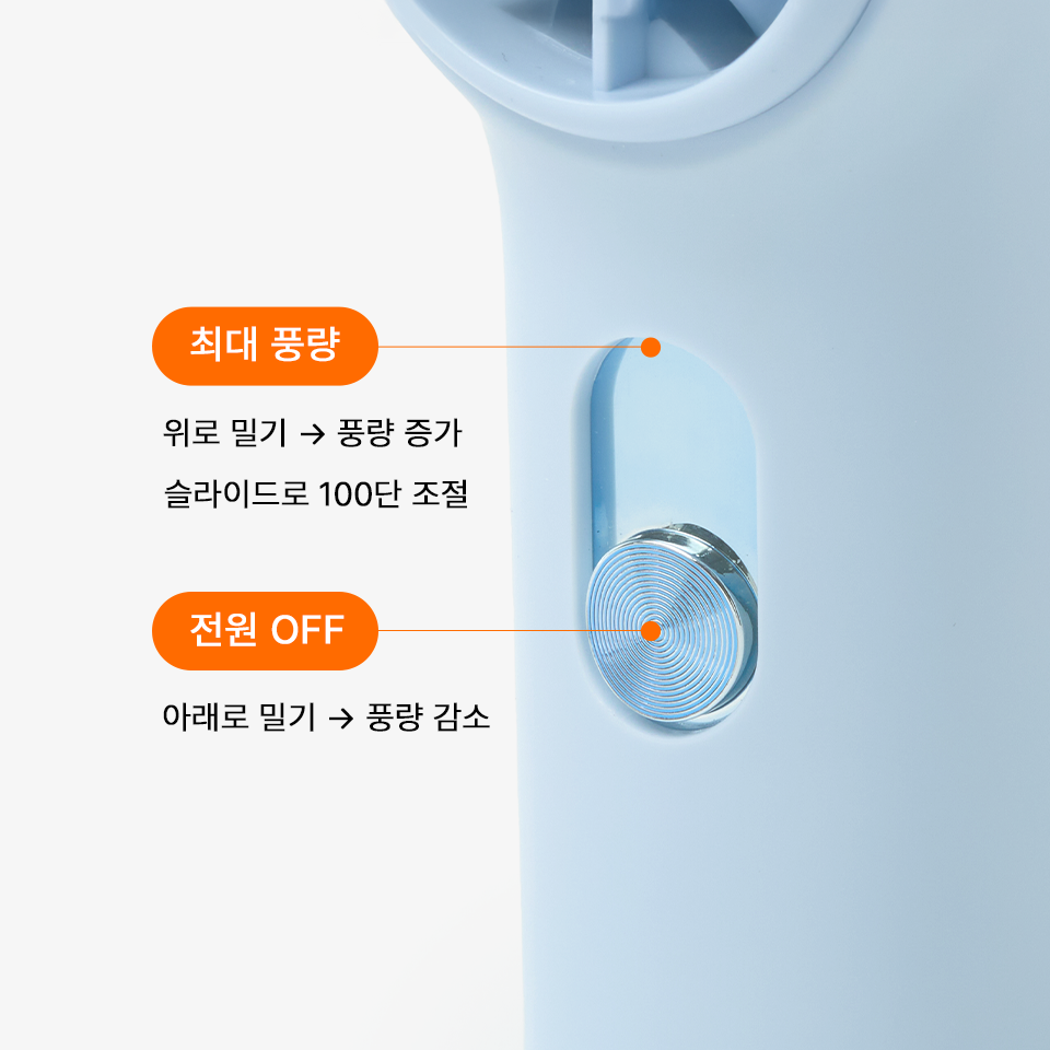 휴대용 터보형 미니 선풍기-한 손에 쏙 들어오는 초미니 사이즈의 휴대용 선풍기로, 가방이나 파우치에 넣어 간편하게 휴대하기 좋습니다. 한 손에 쏙 들어오는 초미니 사이즈의 휴대용 선풍기입니다. 터보형 바람과 100단 풍량 조절 기능으로 원하는 바람 세기에 맞춰 섬세하게 사용할 수 있으며, 1500mAh 배터리로 실내외에서 간편하게 사용 가능합니다. 출퇴근, 등하교 커스텀 제작 상품, 마플