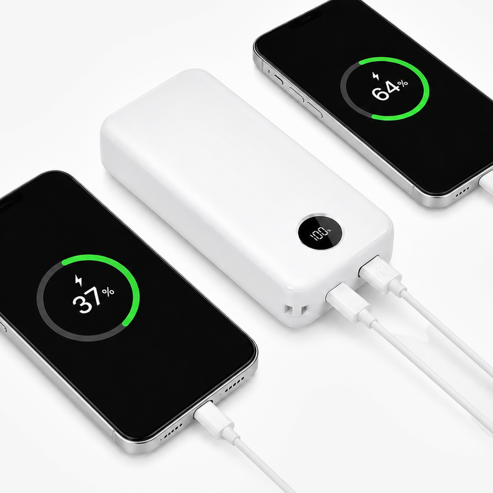 대용량 고속충전 보조배터리(20,000mAh)-20,000mAh 대용량 배터리를 탑재해 외출, 여행, 출장 등 다양한 상황에서 든든하게 사용할 수 있는 보조배터리입니다. 대용량 고속충전 보조베터리(20,000mAh)는 대용량 배터리를 탑재해 외출, 여행 커스텀 제작 상품, 마플