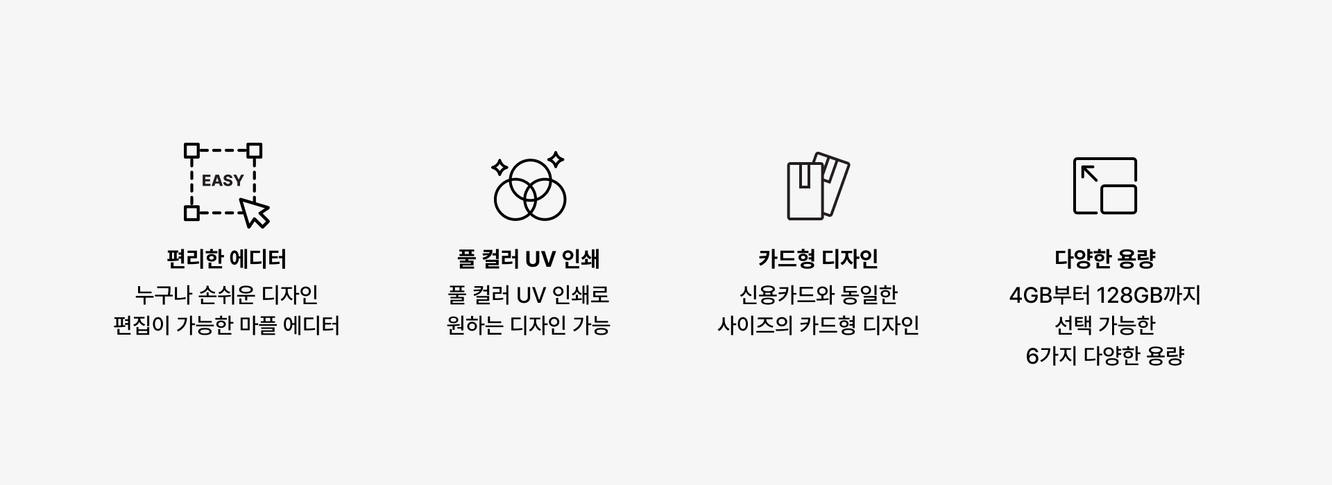 카드형 USB 2.0 메모리-신용카드 사이즈로 지갑에도 보관할 수 있는 카드형 USB 메모리 입니다. undefined 커스텀 제작 상품, 마플