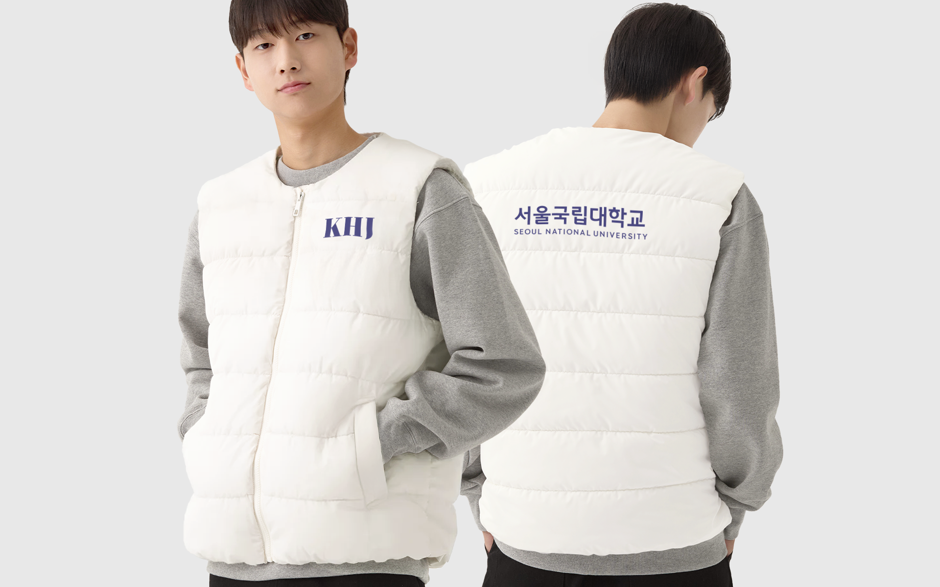 웰론 보온 조끼 커스텀 제작, 팀 로고와 문구를 넣어 쌀쌀한 날씨에도 입기 좋은 맞춤 단체 아우터 디자인