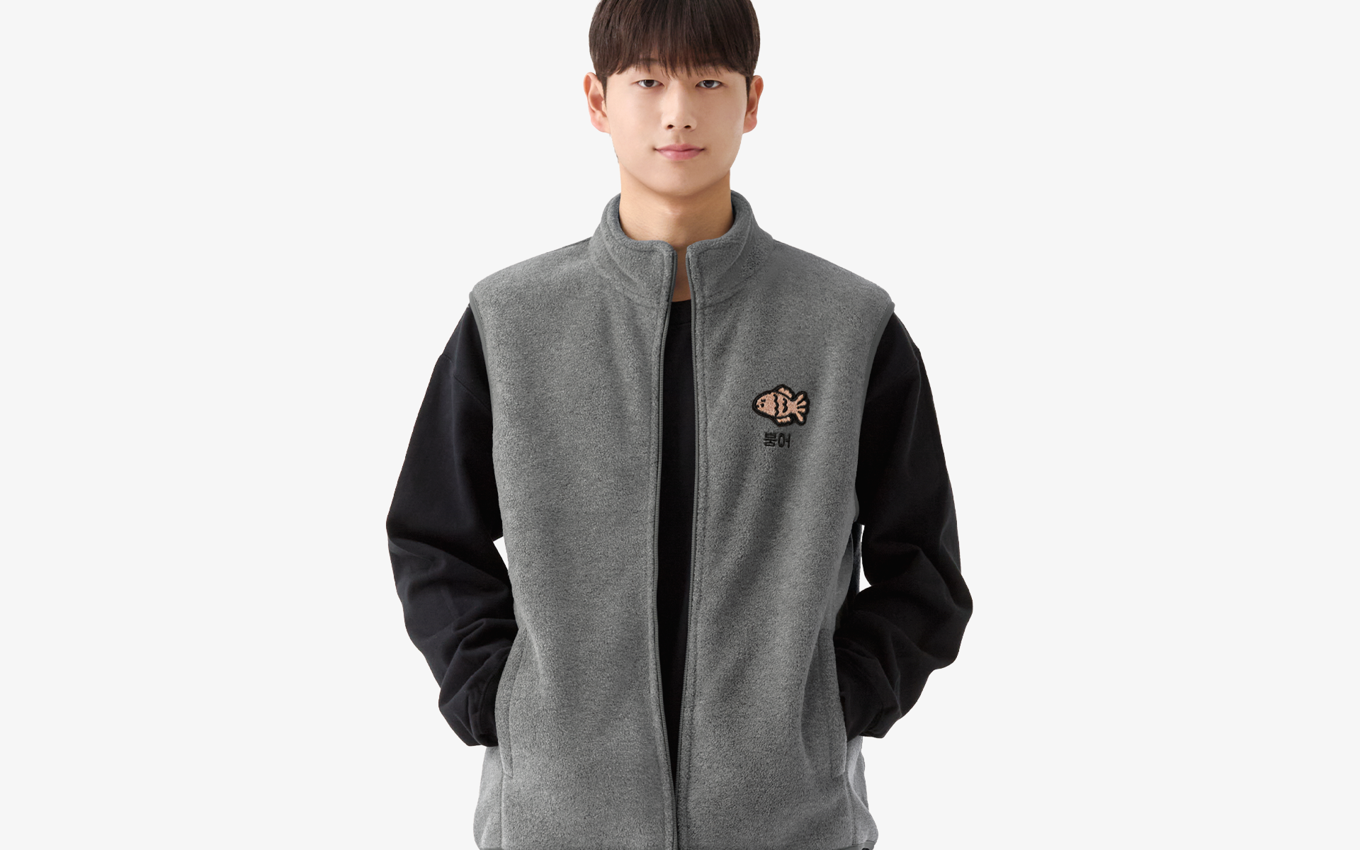 베이직 본딩 후리스 조끼(기모) 커스텀 제작, 후리스 겉감과 융털 안감을 결합한 본딩 구조로 더 따뜻한 발열 보온성을 제공하는 조끼