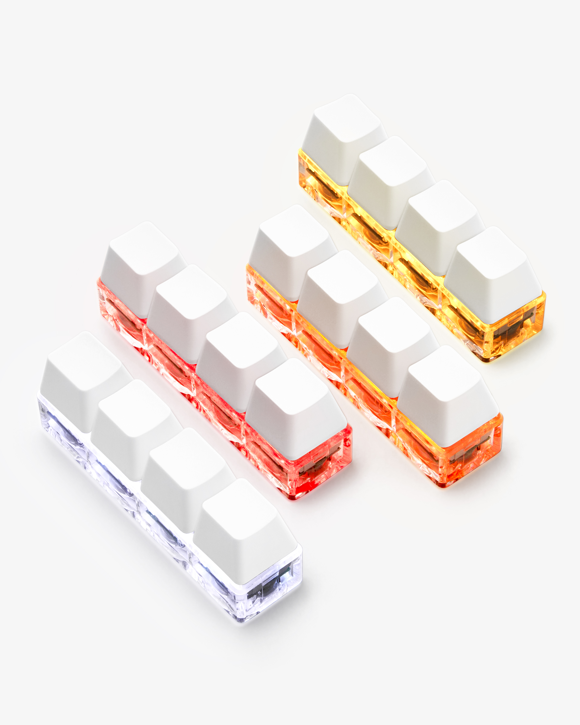 LED キーキャップキーホルダー ホワイト (4個) カスタマイズ