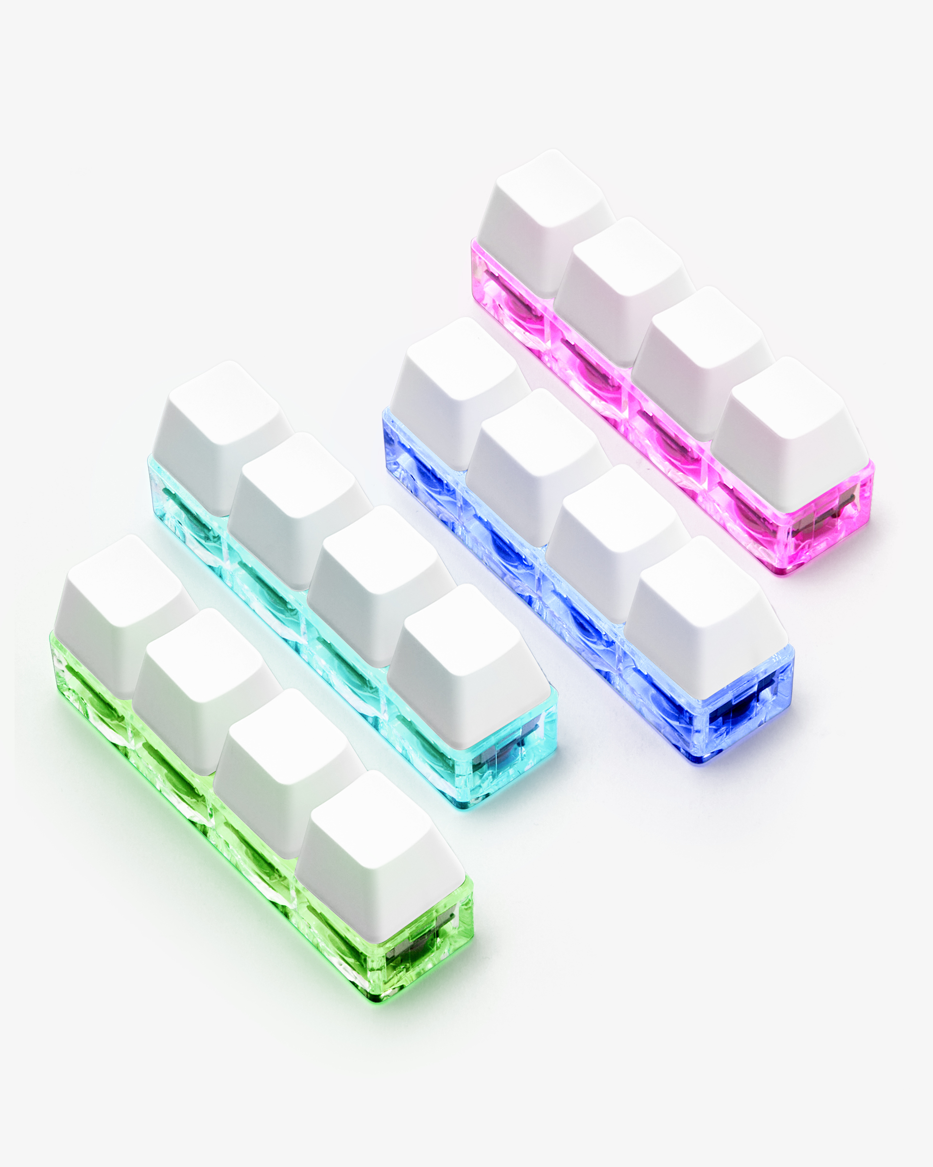 LED キーキャップキーホルダー ホワイト (4個) カスタマイズ