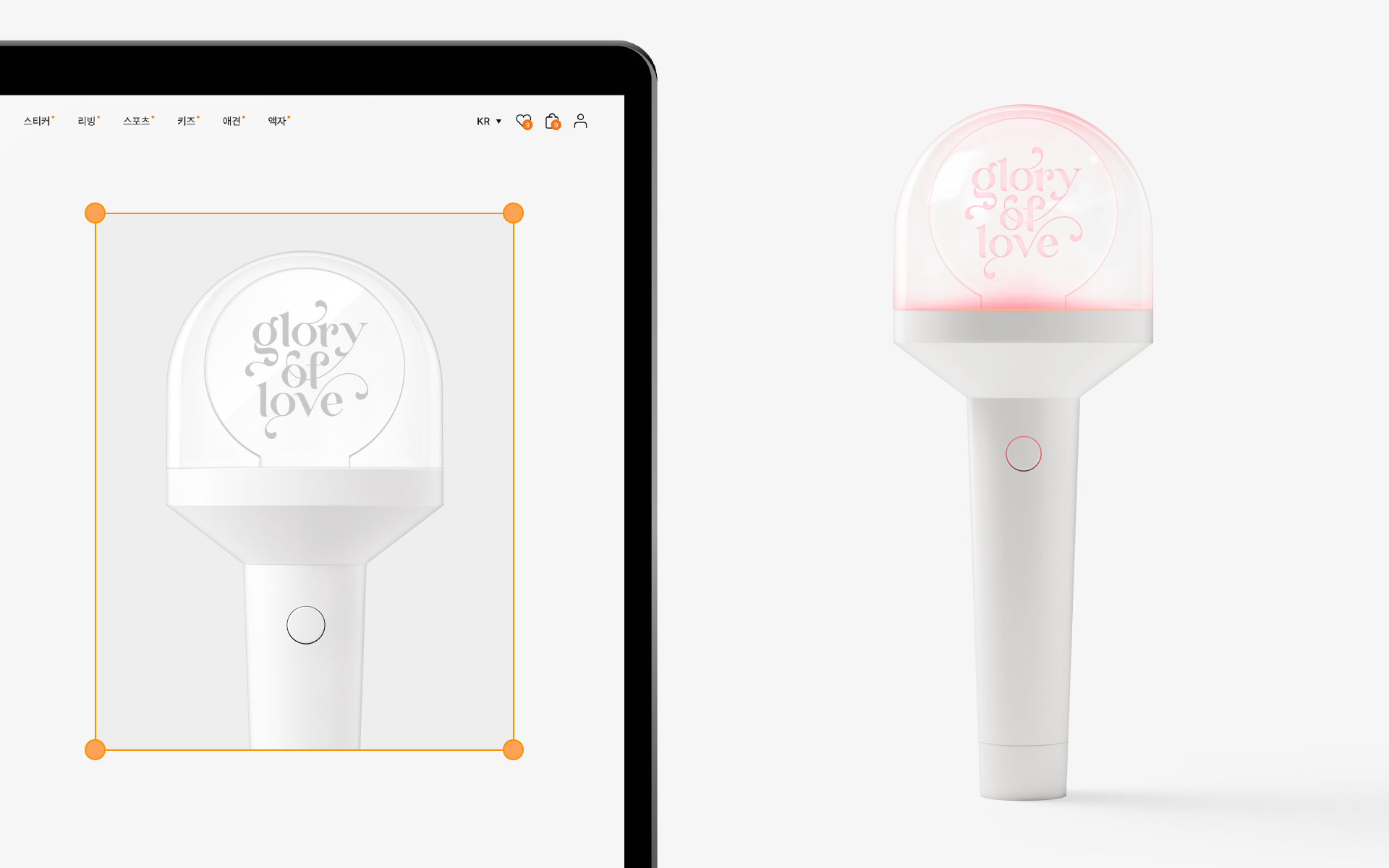 원형 LED 응원봉 (돔형)-15가지 LED 컬러로 변경 가능한 응원봉이에요.   내 가수 위한 응원봉 만들기! 팬, 브랜드 프로모션 굿즈에 적합한 LED 응원봉. 15가지 컬러 LED 라이트로 실내 공연장, 야간 야구 커스텀 제작 상품, 마플