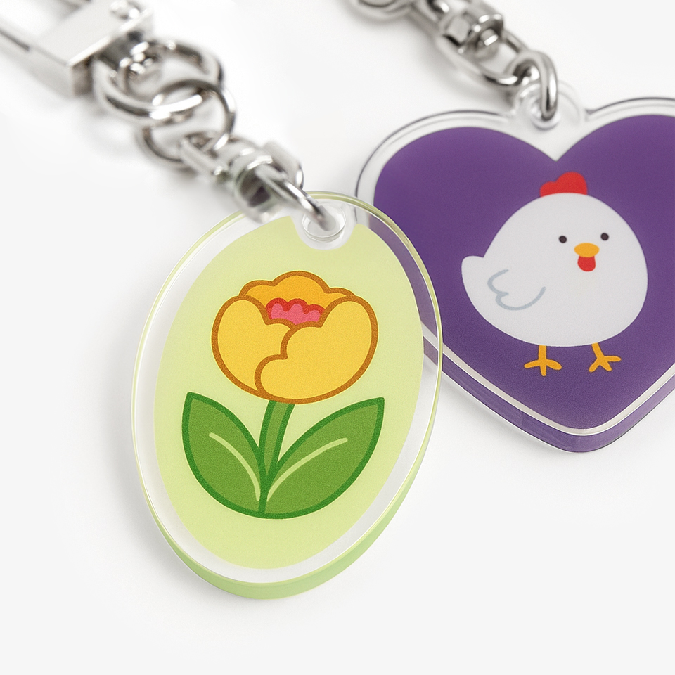 다양한 색상과 모양으로 맞춤 제작 가능한 NFC 커스텀 아크릴 키링