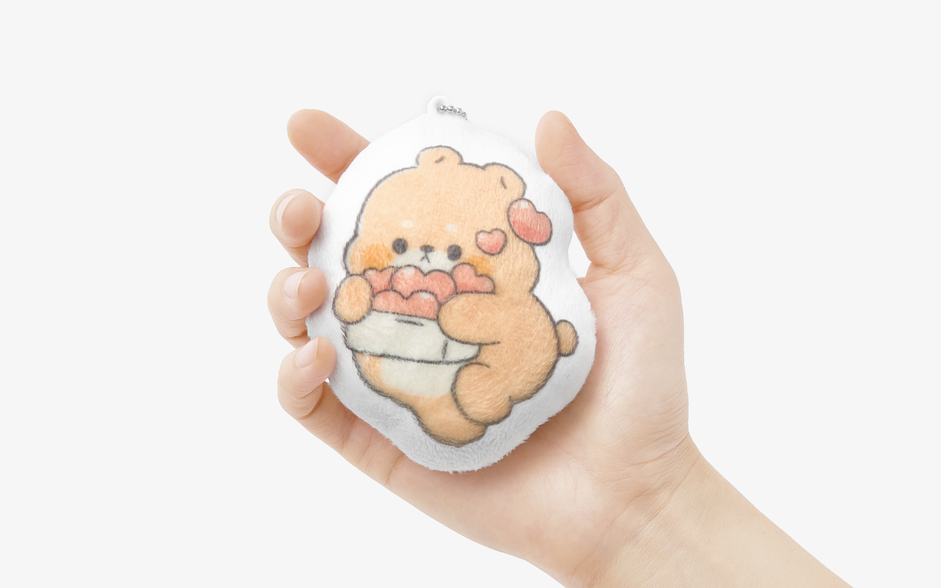 극세사 봉제 인형 키링 커스텀 제작, 손에 쏙 들어오는 포근한 촉감의 귀여운 팬 굿즈 액세서리