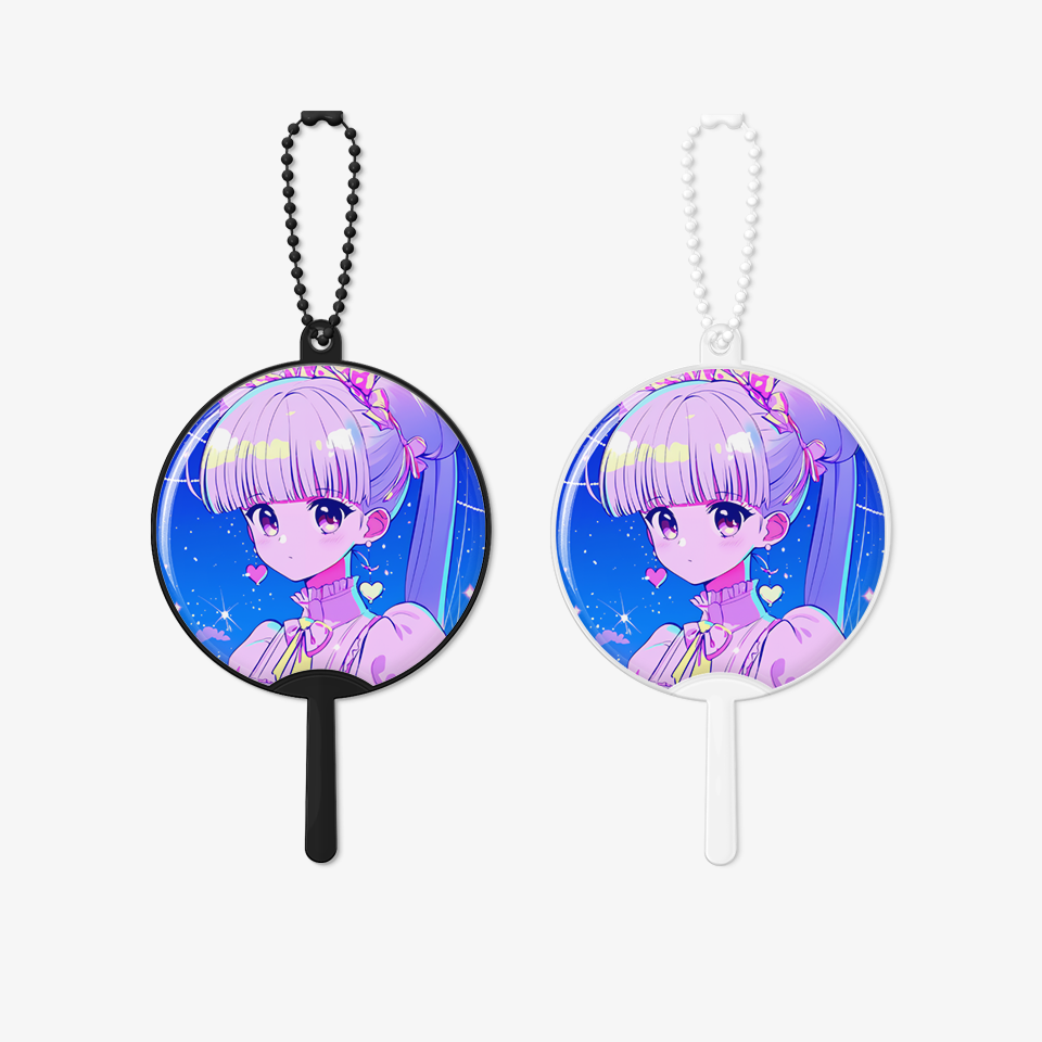 커스텀 제작 이미지 피켓 키링, 세련된 블랙과 감각적인 반투명 두 가지 컬러 중 선택할 수 있으며 디자인에 맞춰 나만의 응원 굿즈로 완성할 수 있는 아이템