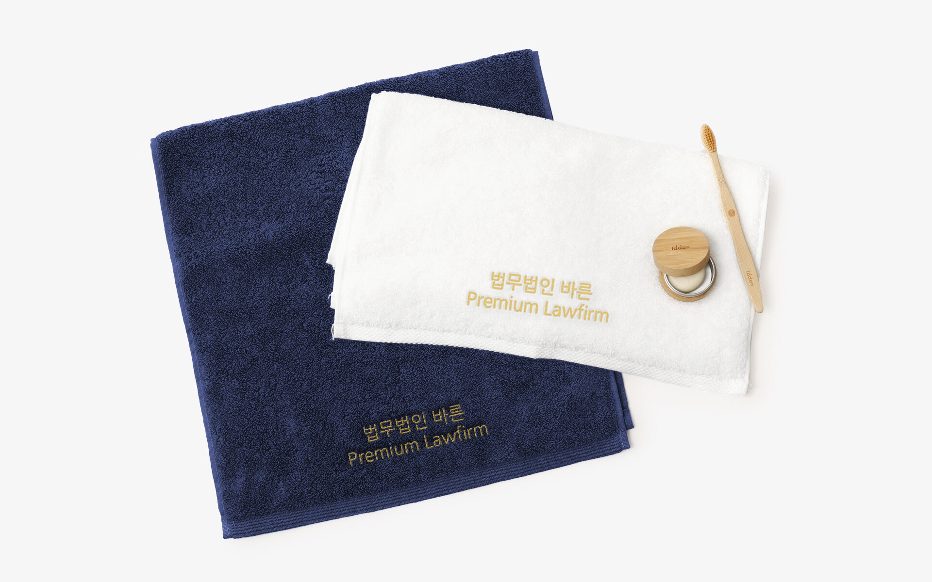 마플 자수타올 40수 200 커스텀 제작, 총 18가지의 자수 색상의 섬세한 자수 예시