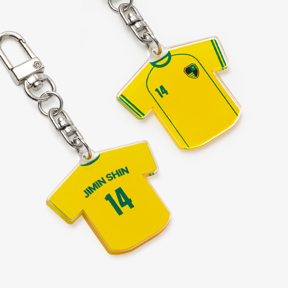 앞뒤 다른 디자인 가능한 양면 커스텀 제작. 유니폼 아크릴 키링