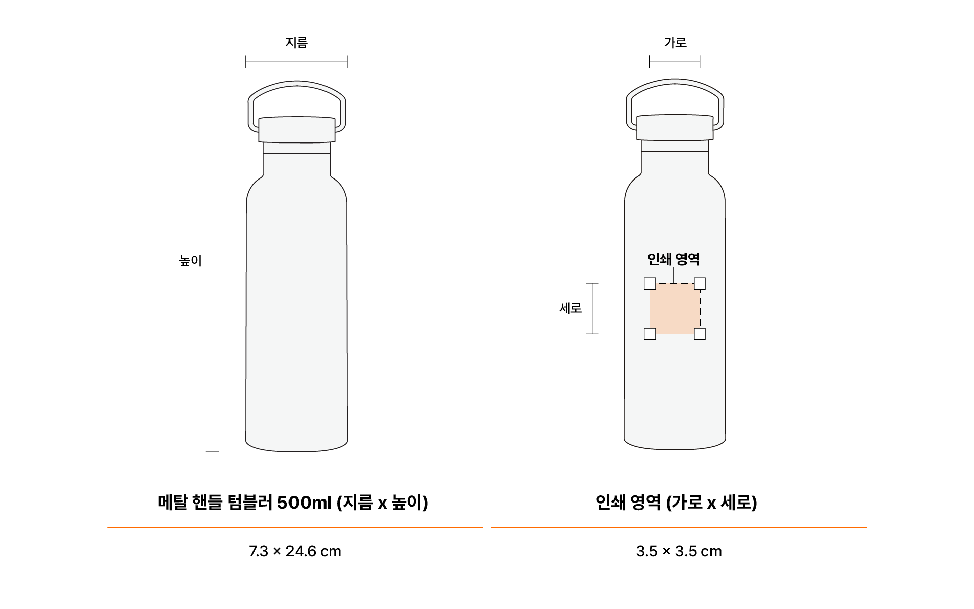 메탈 핸들 텀블러 500ml-이중 진공 시스템으로 음료의 온도를 오래 유지해 실용적으로 사용할 수 있습니다. 외부 파우더 코팅으로 생활 스크래치에 강하고, 깔끔한 컬러감을 더했습니다. 내부는 SUS 304 소재로 제작되어 내구성이 우수하며 손잡이형 뚜껑으로 휴대도 편리합니다. 메탈 핸들 진공 텀블러 500ml은 이중 진공 시스템으로 보온·보냉 효과를 높이고, 외부 파우더 코팅으로 스크래치 걱정을 덜어주는 텀블러입니다. 내부는 SUS 304 소재로 제작되어 내구성이 우수하며, 손잡이가 달려 있어 휴대도 간편합니다. 커스텀 제작 상품, 마플