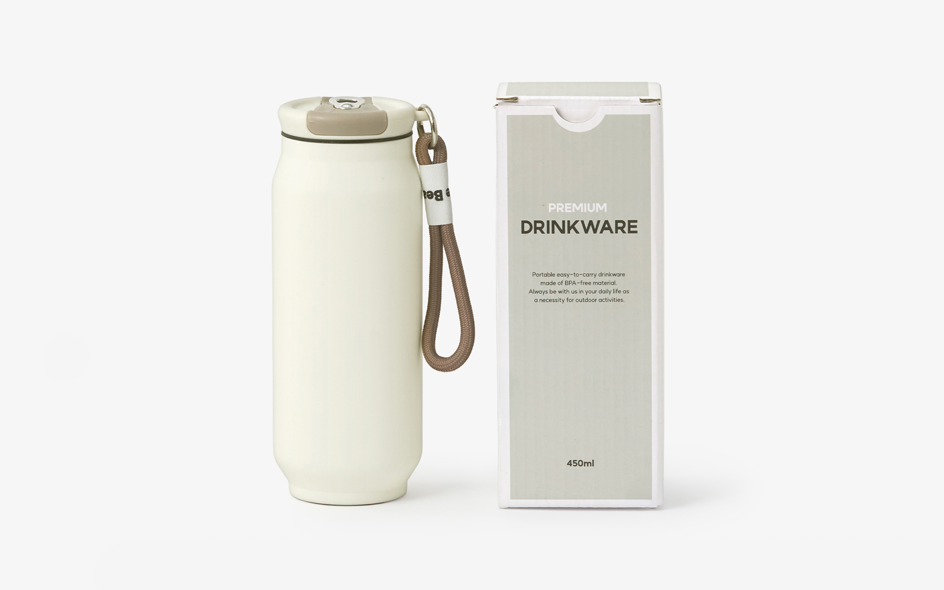 컬러 스트랩 텀블러 450ml-한 손에 쥐기 좋은 슬림한 바디와 탈부착이 가능한 로프 스트랩이 있어 휴대가 간편합니다. 풀탭형 잠금 장치로 물샘을 방지해 더욱 안전하게 사용할 수 있는 텀블러입니다. 한 손에 잡기 좋은 슬림한 바디와 탈부착이 가능한 로프 스트랩이 있어 휴대가 간편합니다. 내부는 SUS 304 소재로 제작되어 보온, 보냉에 효과적입니다. 커스텀 제작 상품, 마플