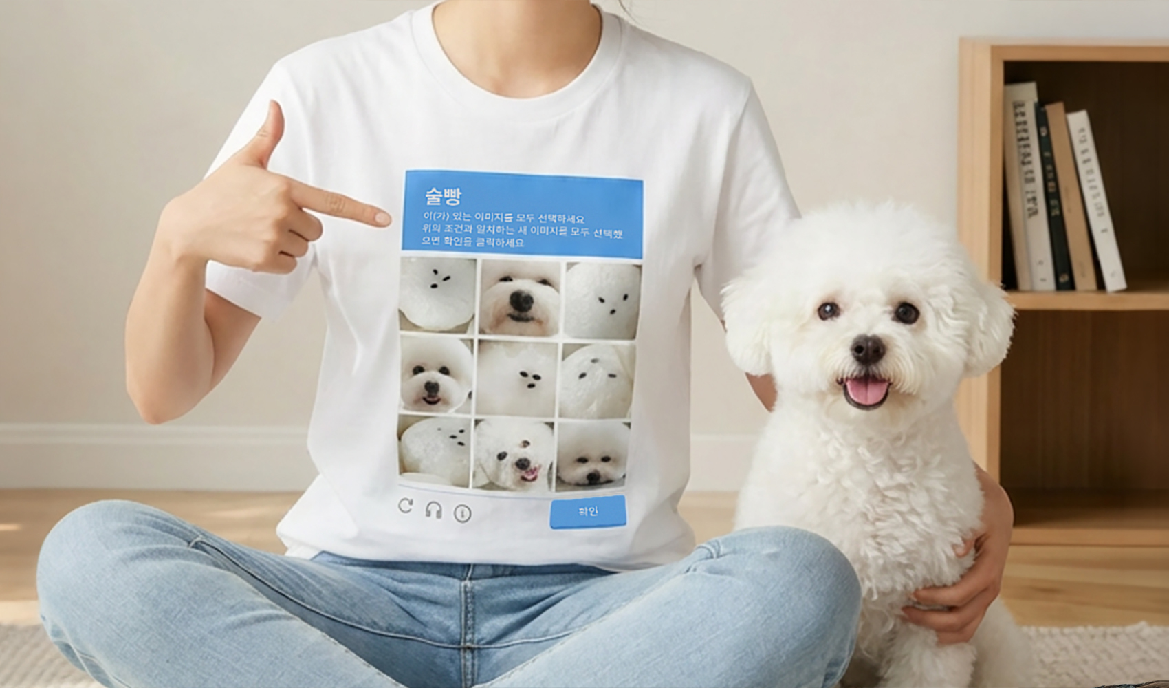 로봇 인증 밈 디자인으로 커스텀 티셔츠 만들기