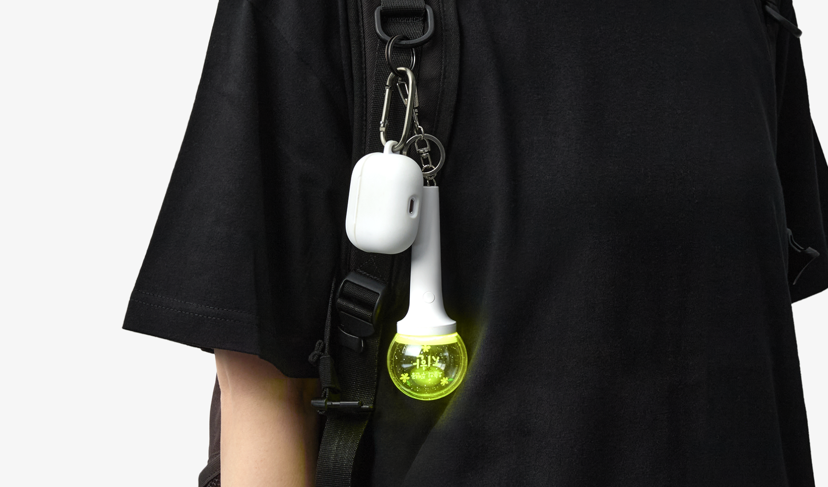 마플 LED 응원봉 키링, 아크릴 소재 풀 컬러 인쇄, 카라비너 클립으로 가방 부착 가능한 미니 커스텀 키링 사양 이미지