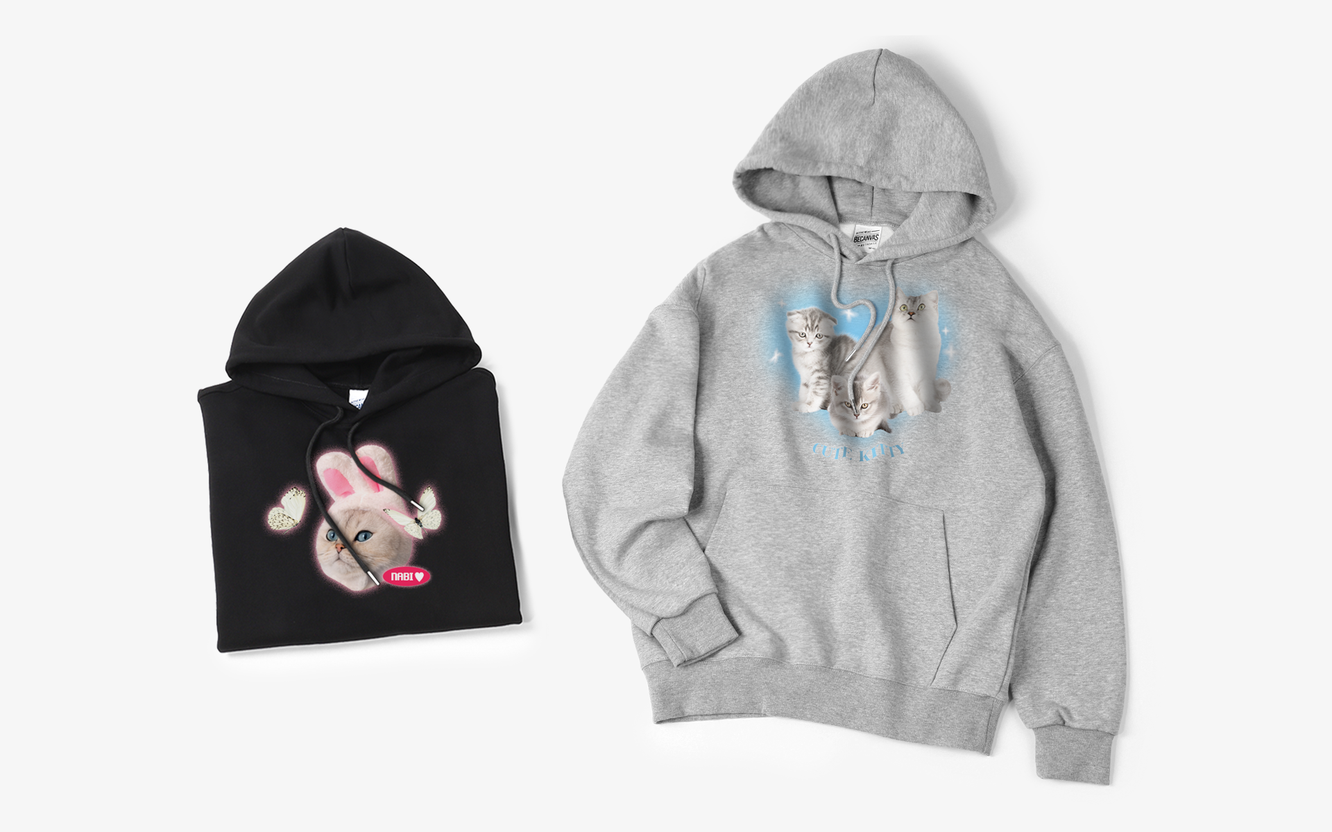 기모 쭈리 오버핏 후드티 커스텀 제작 소중한 반려동물 사진 프린팅 디자인