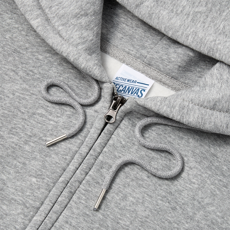 기모 쭈리 오버핏 2WAY 후드집업 디테일컷, 메탈팁으로 마감된 후드 스트링으로 튼튼하고 세련된 디자인