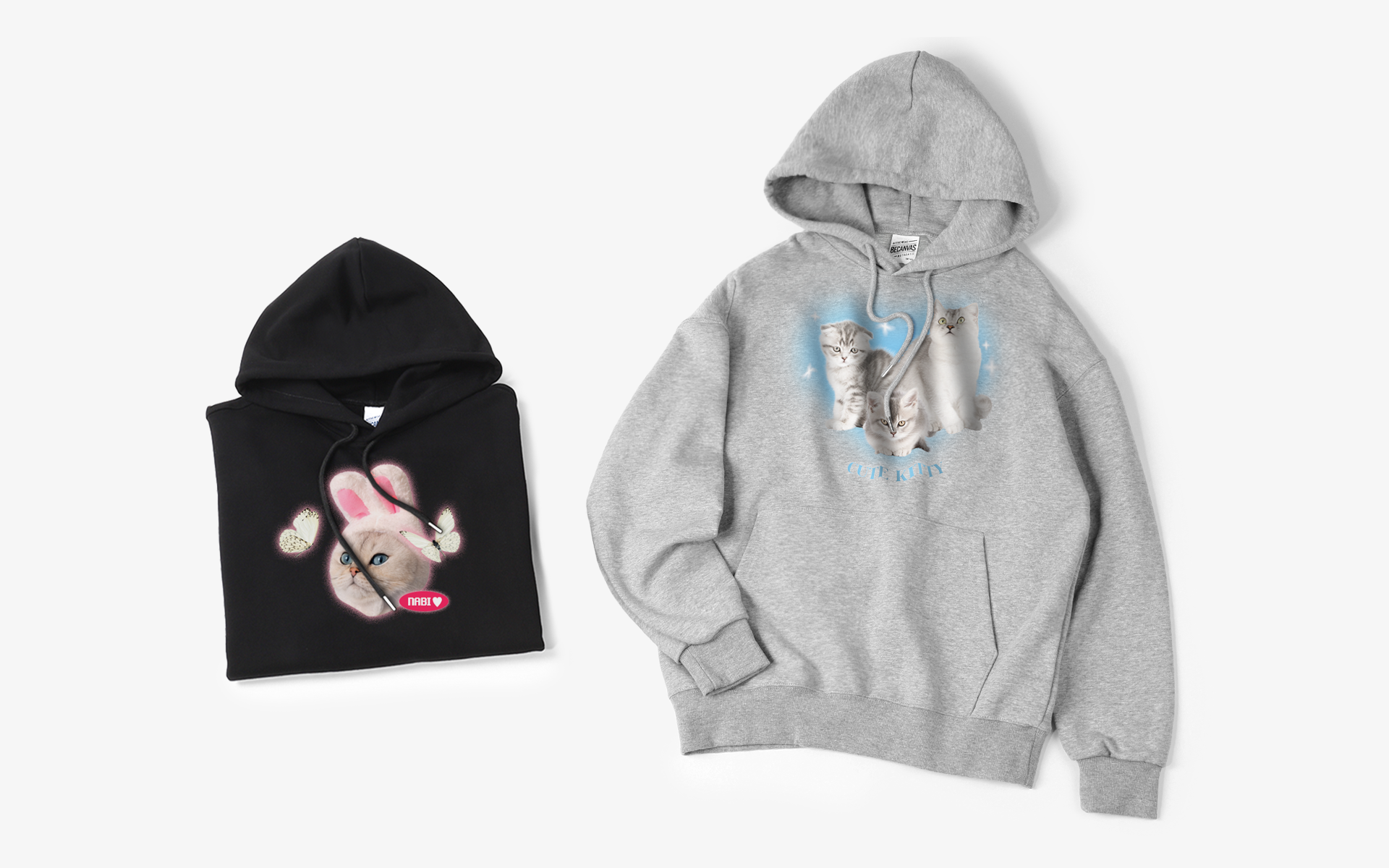 커스텀 특양면 오버핏 후드티 제작 비캔버스 오버핏 후드 반려동물 사진 프린팅 디자인