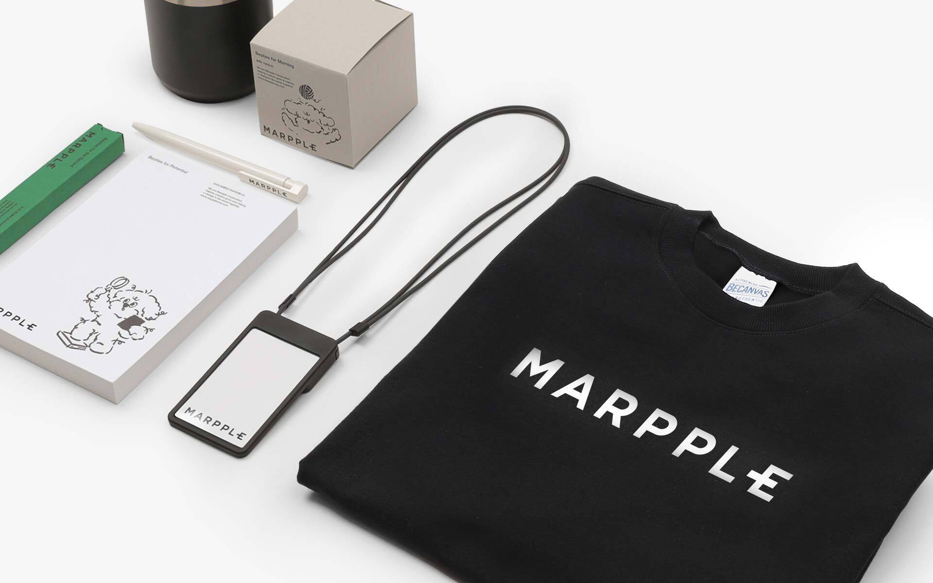 비캔버스 특양면 오버핏 맨투맨 마플 브랜드 로고 디자인 굿즈