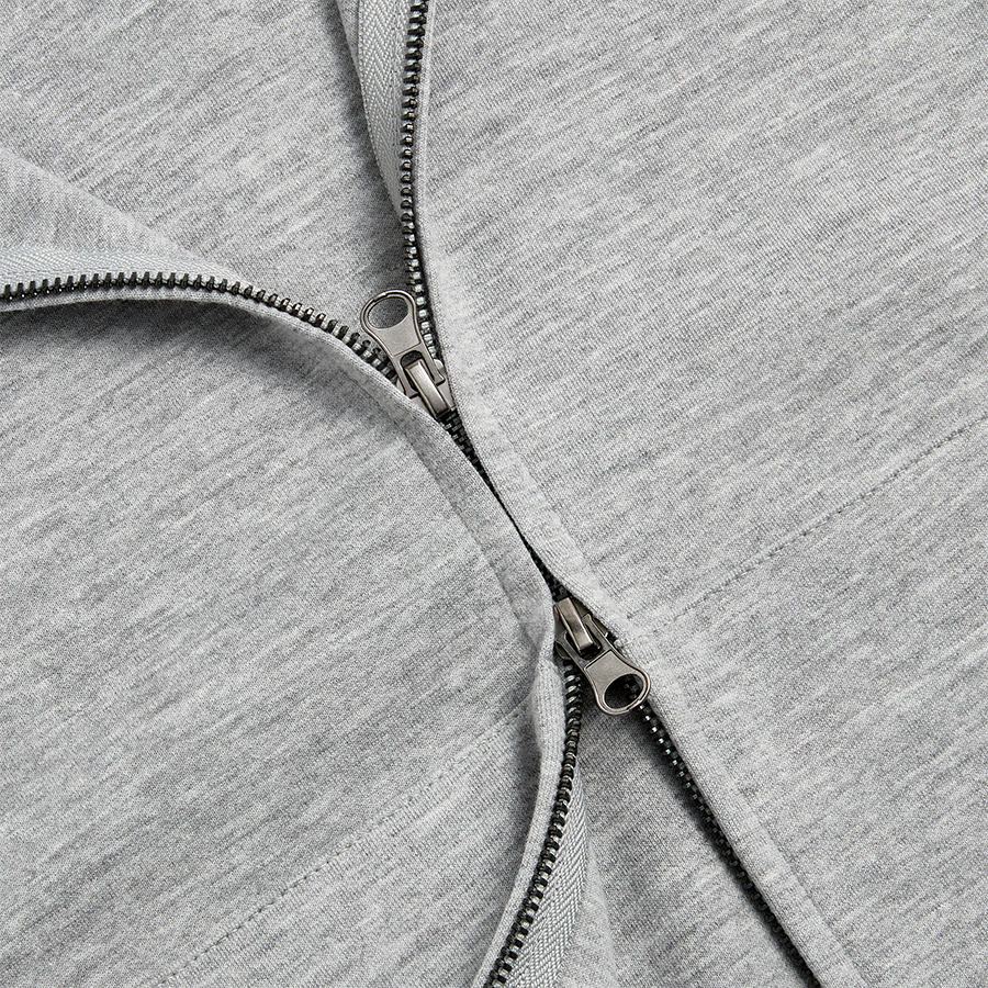 비캔버스 특양면 오버핏 2WAY 후드집업 투웨이 지퍼 디테일, 양방향으로 열리는 지퍼로 다양한 스타일 연출 가능