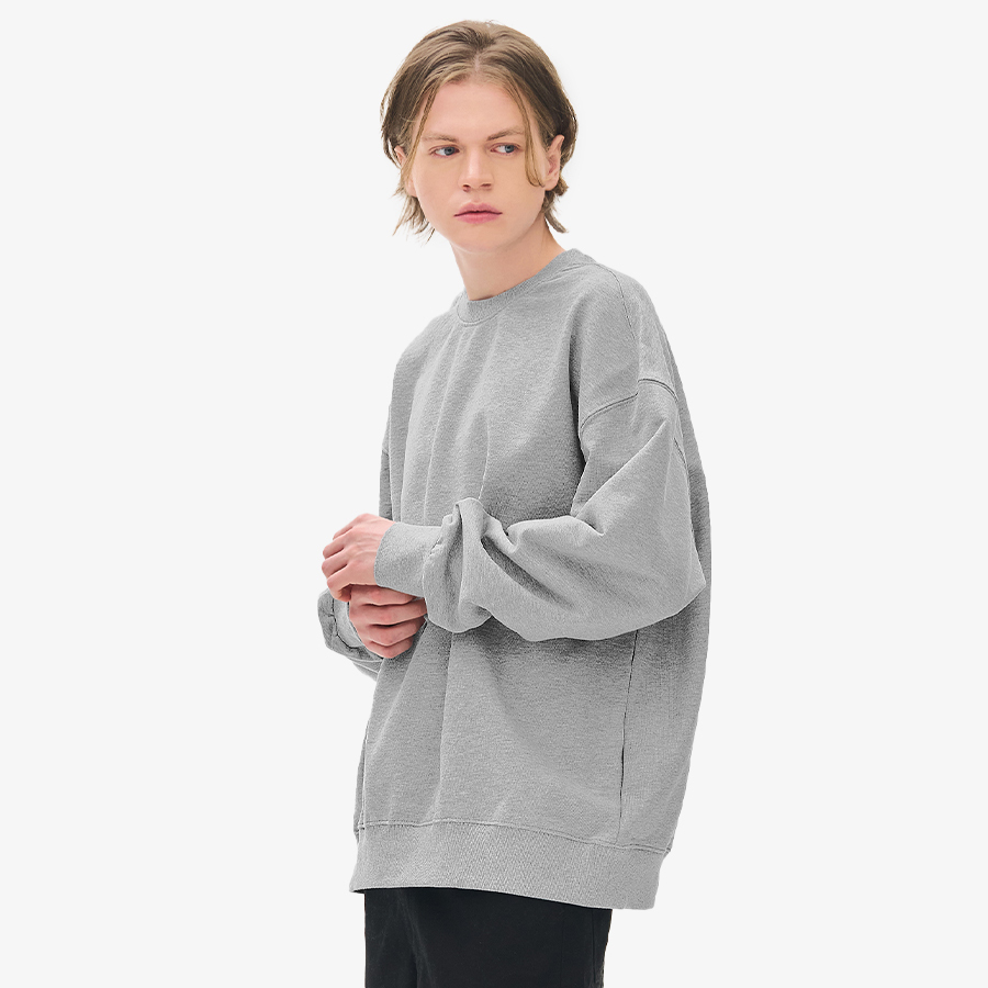 기모 쭈리 오버핏 맨투맨 커스텀 제작 세미 오버핏 데일리 스타일