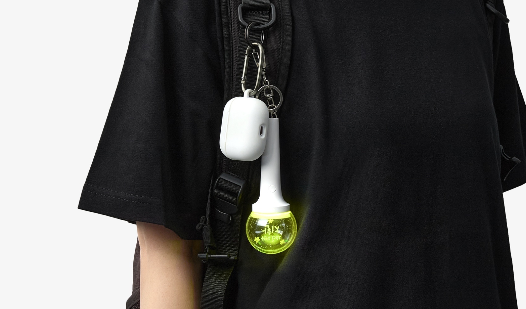 마플 LED 응원봉 키링, 아크릴 소재 풀 컬러 인쇄, 카라비너 클립으로 가방 부착 가능한 미니 커스텀 키링 사양 이미지